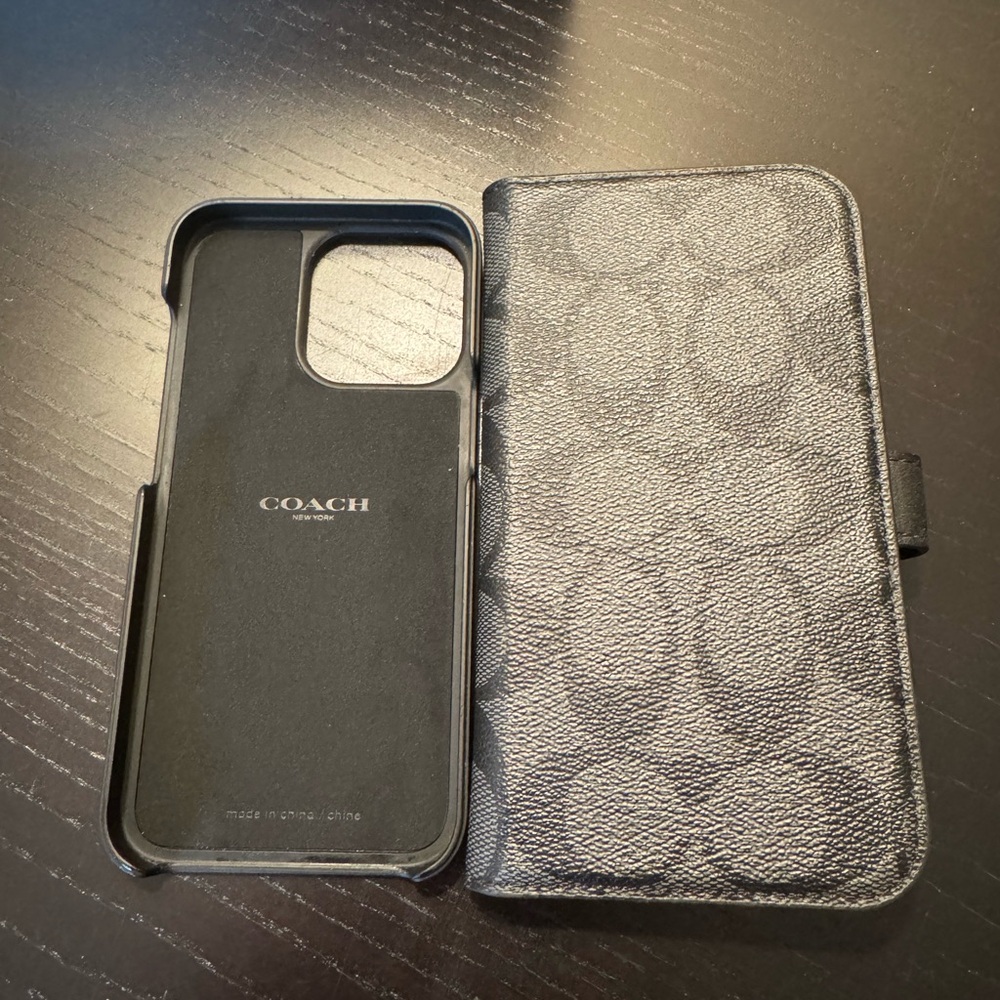 Iphone 13 Pro Folio In Signature Canvas coach wallet cover phone case
